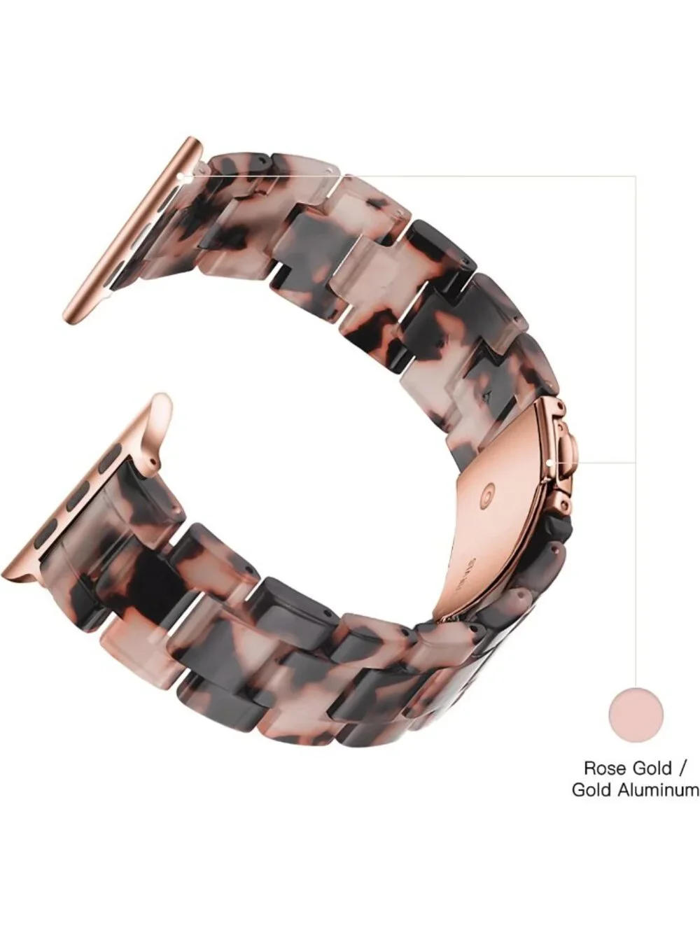 Stylish Lightweight Resin Apple Watch Bands for Men & Women, 38mm-49mm